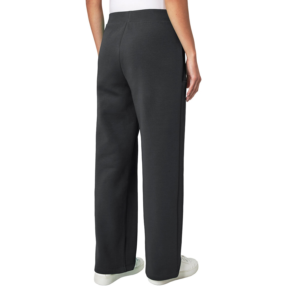 Mondetta Ladies Ribbed Wide Leg Trousers in Black