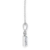 1.00ctw Princess Cut Diamond Halo Drop Pendant, 18ct White Gold