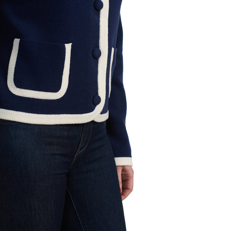 Dalia Ladies Contrast Trim Cardigan