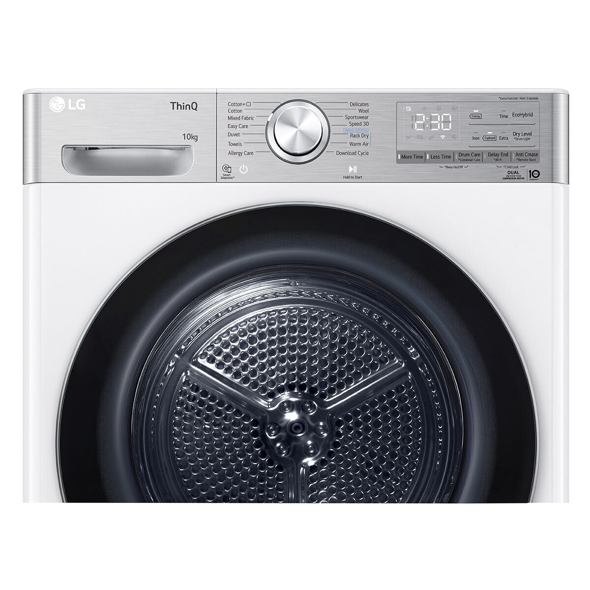Top half of LG FDV1110W 10kg Heat pump,A+++ Rated in white