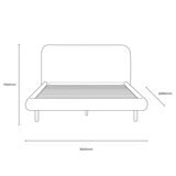 Gallery Rabley Light Grey Fabric Bed Frame, Double