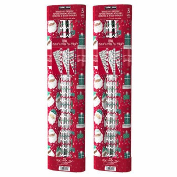 540 Sq ft Christmas Trio Wrap Pack - Red/White