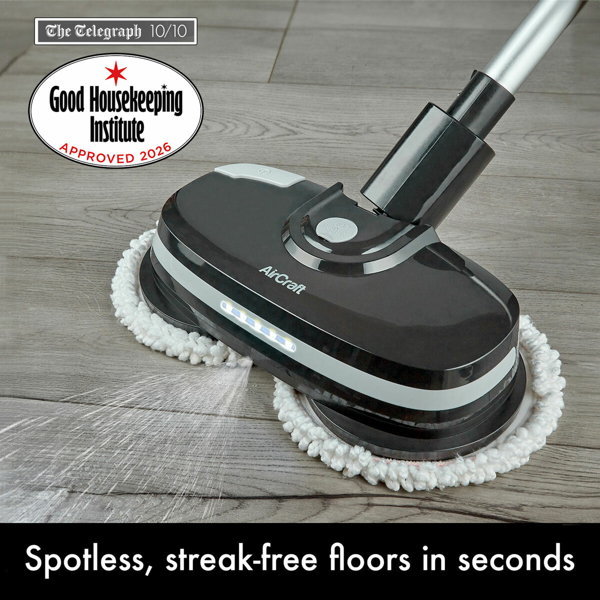 AirCraft PowerGlide Cordless Hard Floor Cleaner & Polisher being used AirCraft PowerGlide Cordless Hard Floor Cleaner & Polisher being used