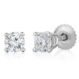 0.50ctw Round Brilliant Cut Diamond Stud Earrings, 18ct White Gold