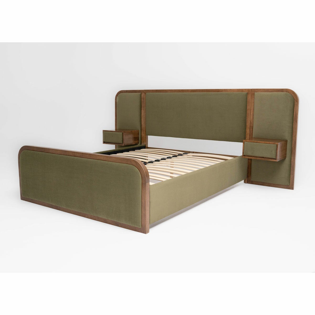 Travis Bed Green Velvet Bed Frame in 2 Sizes
