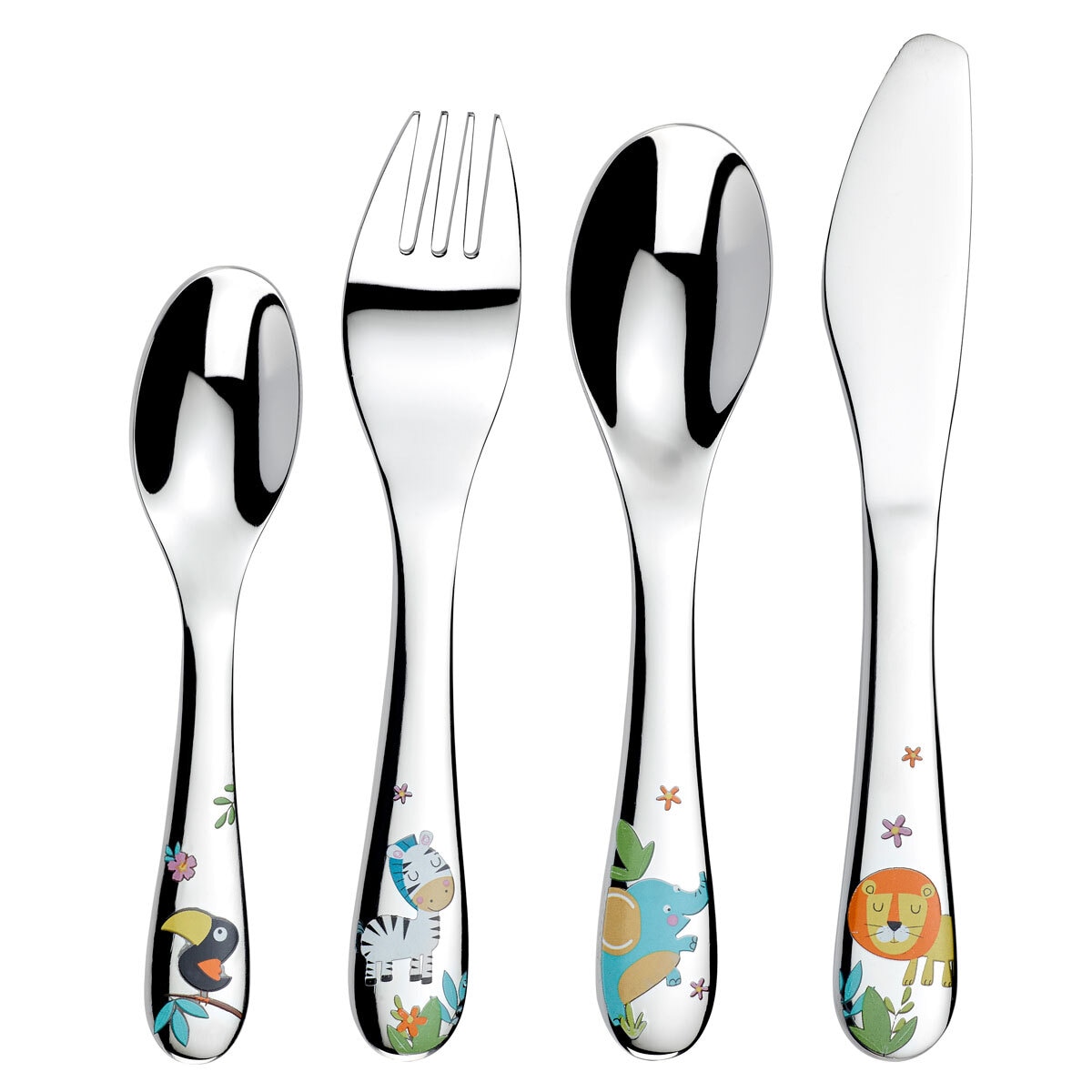 Arthur Price Jungle Children's Stainless Steel 4 Piece Cutlery Set