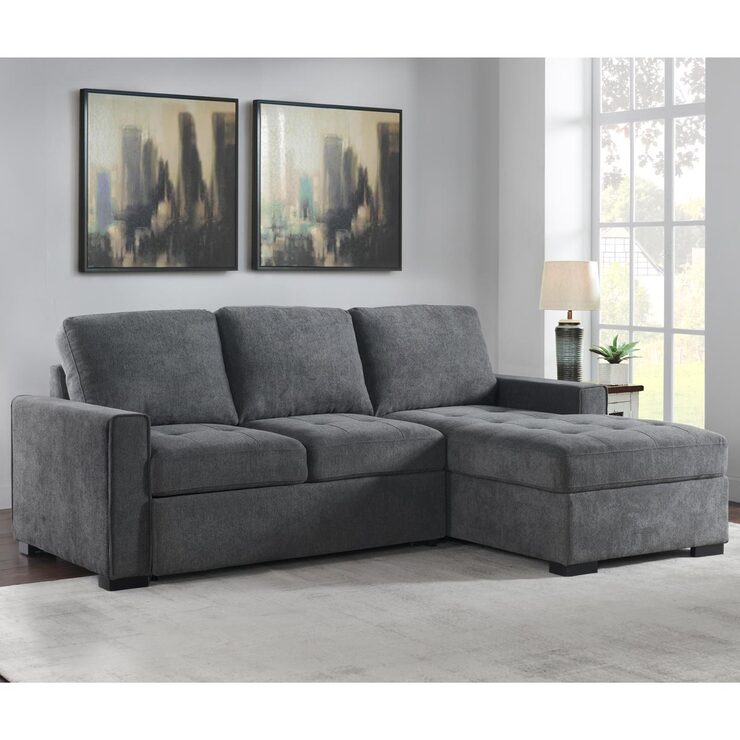 Pulaski Kendale Grey Fabric Sofa Bed With Storage Chaise Costco Uk Pulaski Kendale Grey Fabric Sofa Bed, Small Sectional Sleeper Sofa Costco