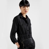 Ted Baker Stina Croc Mini Camera Bag in Black