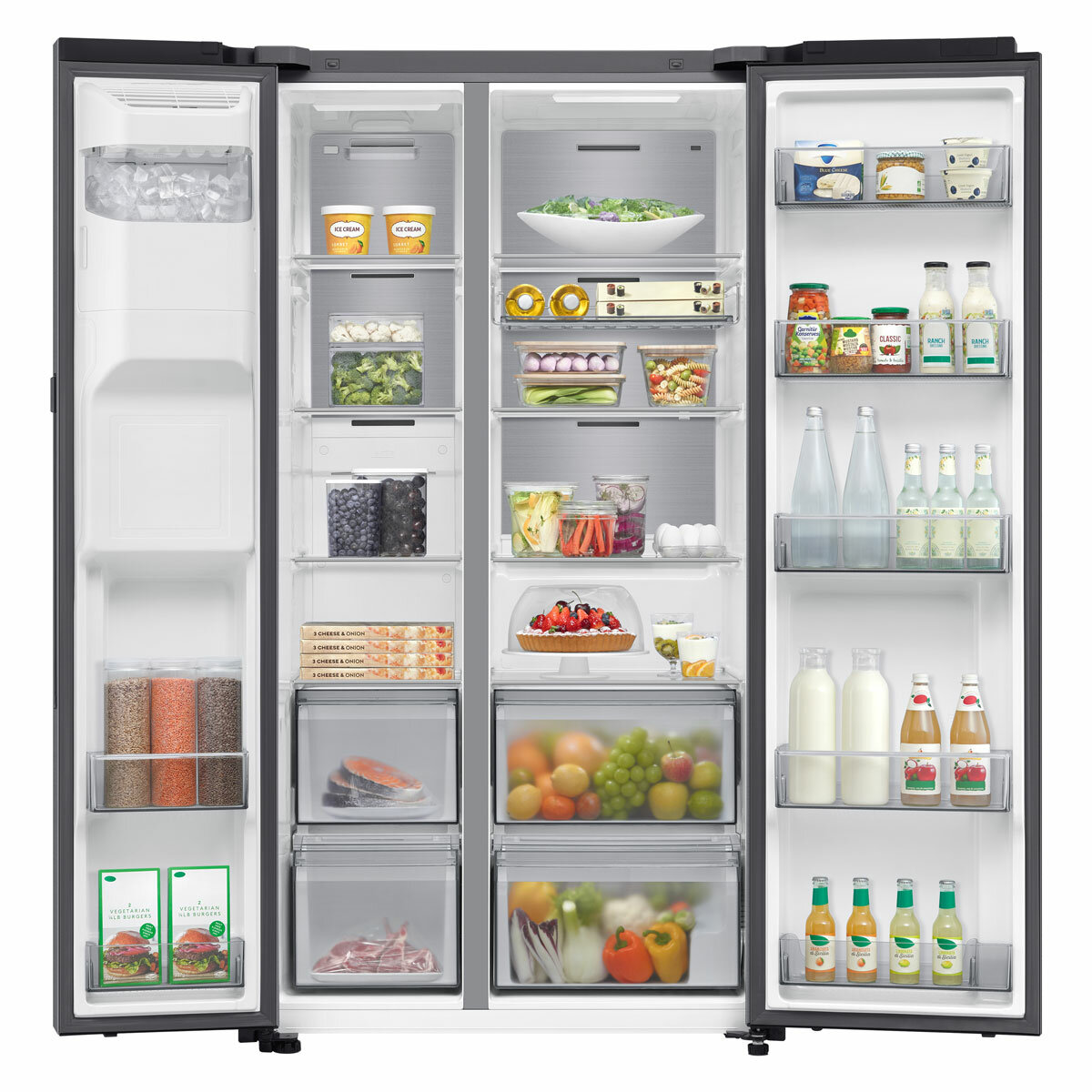 Samsung Series 9 RS90F64EDTEU Side by Side Fridge Freezer, D Rated in Silver