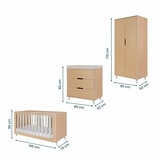 Tutti Bambini Fika 4 Piece Nursery Set with Sprung Mattress, Sand