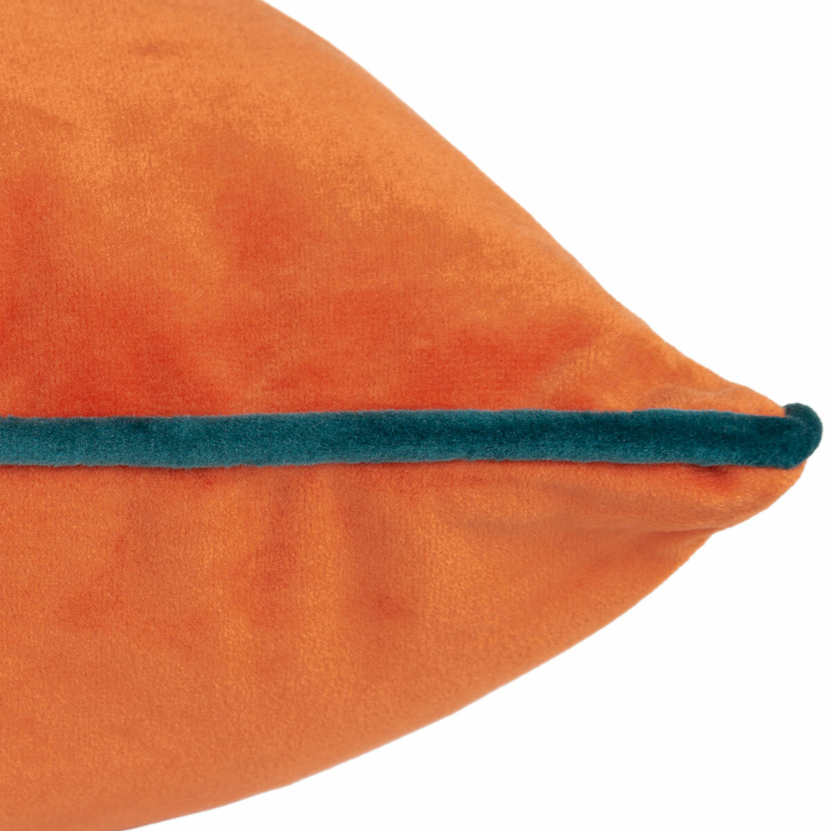 Furn Meridian Orange Velvet Feather Fill Cushion, 45 x 45 cm