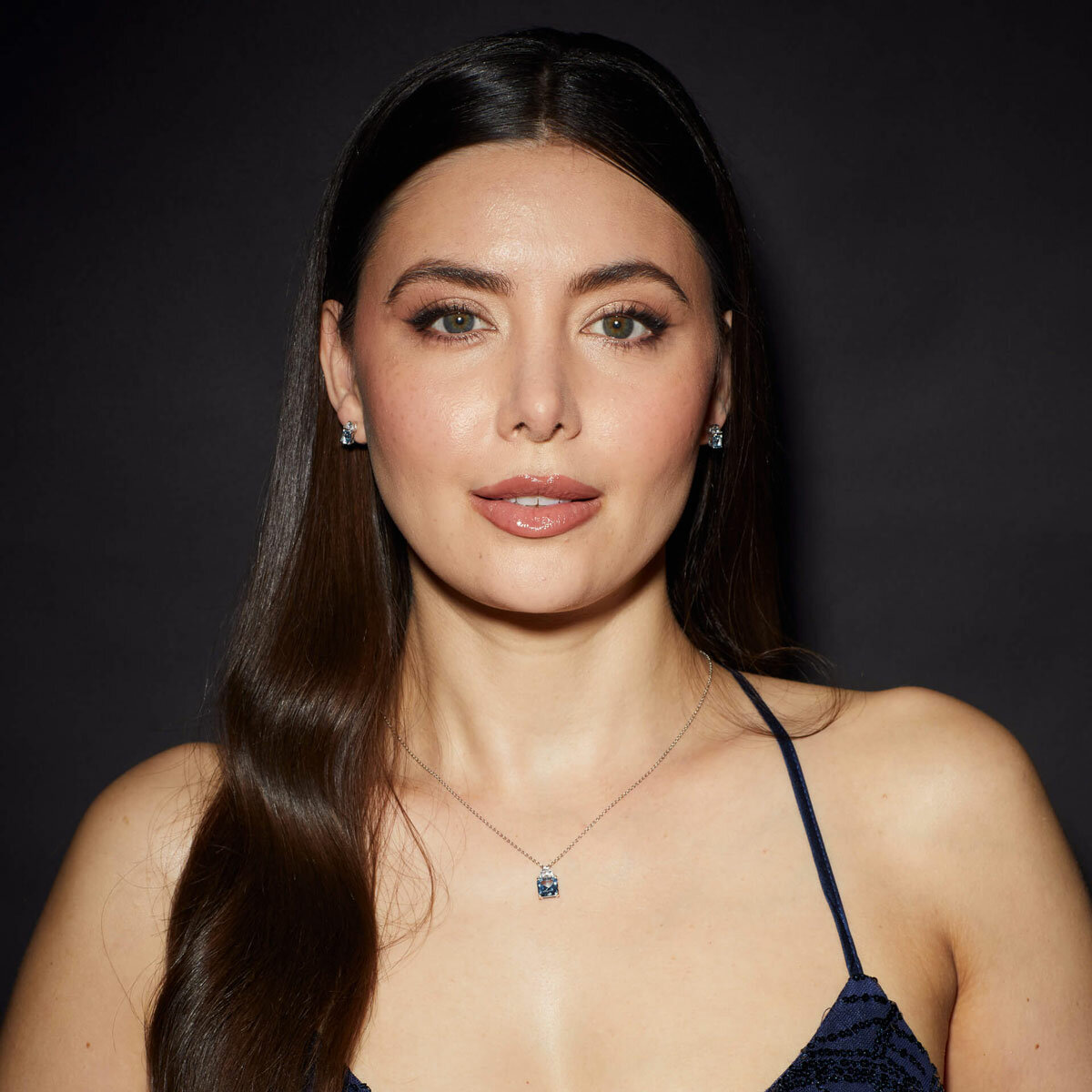 Diamonfire Square Cut Blue Zirconia Necklace