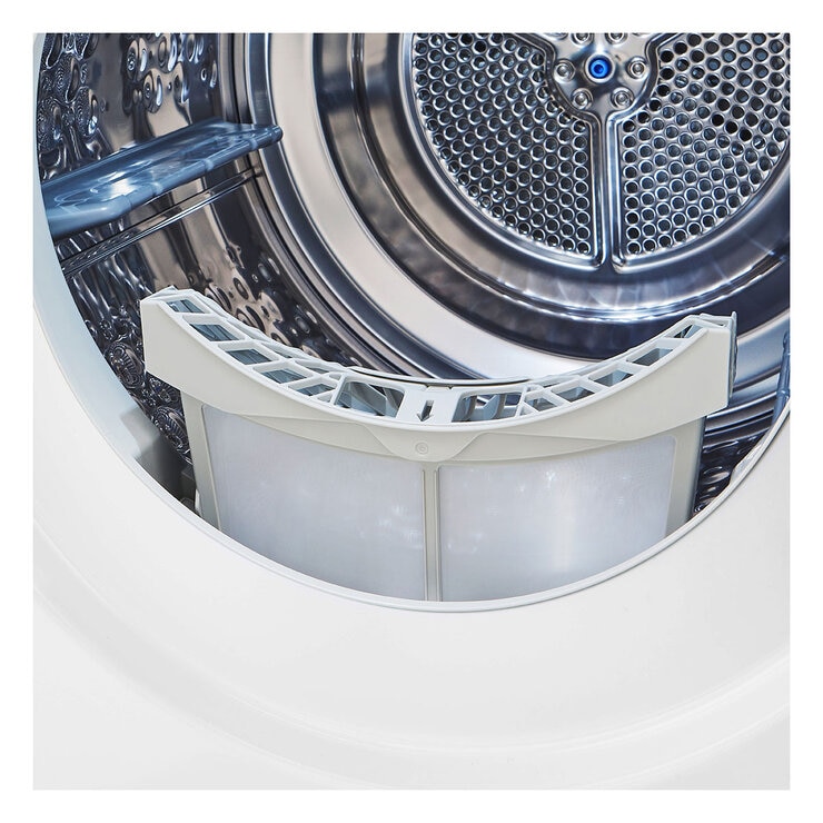 Filter and drum view LG FDV1110W 10kg Heat pump,A+++ Rated in white