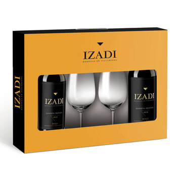 Izadi Reserva Privada 2018 Gift Pack, 2 Bottles & Glasses, 2 x 75cl