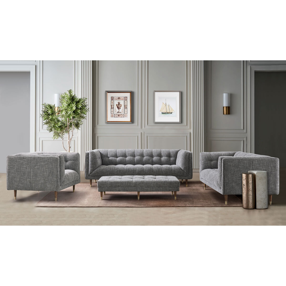 Isla Grey Fabric Large 3 Seater Sofa