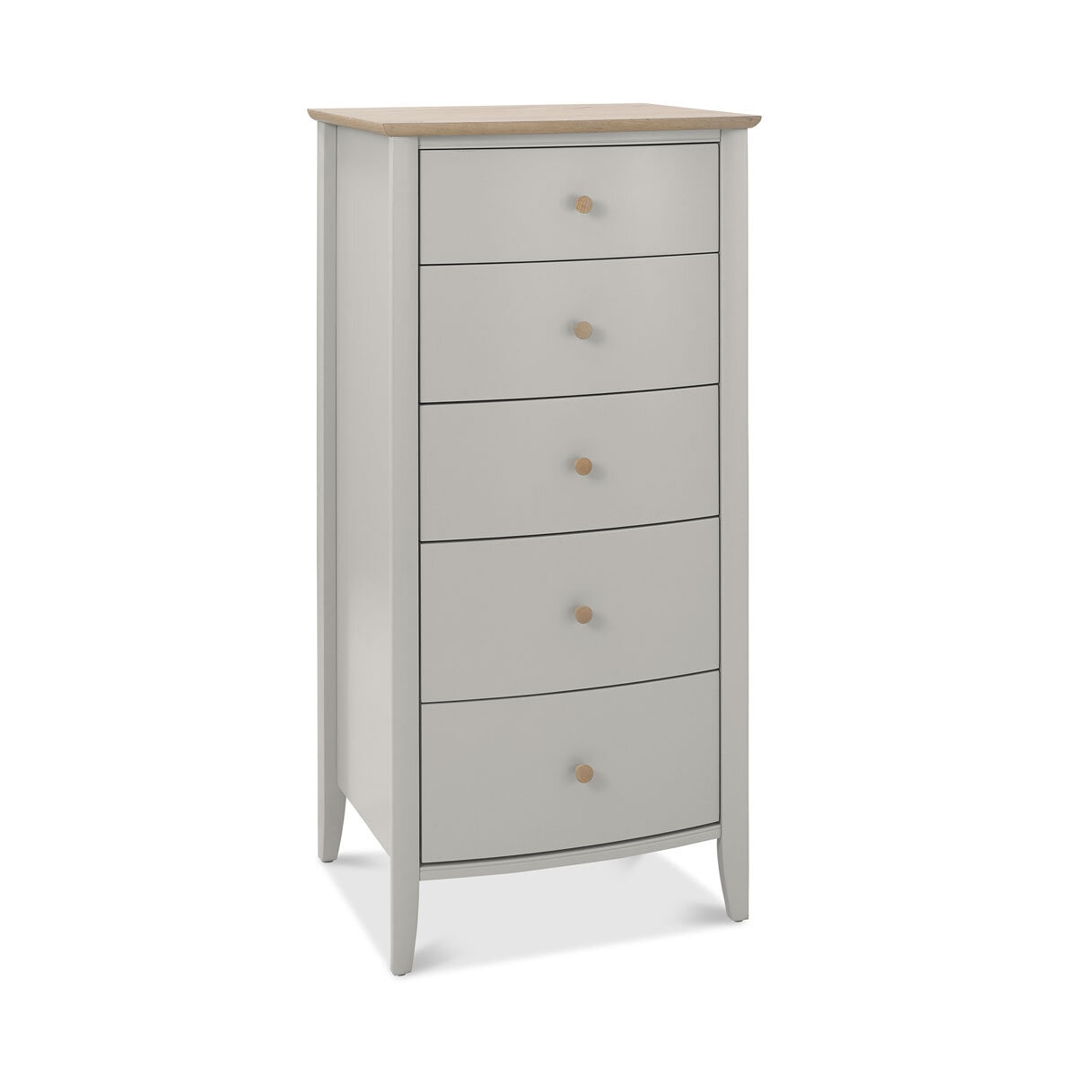 Bentley Designs Whitby Scandi Oak & Grey 5 Drawer Chest of Drawers, Side View