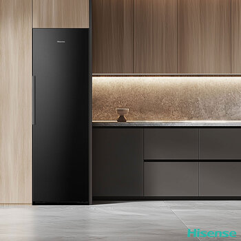 Hisense RL5K370GSFC KitchenFit Upright Fridge, C Rated in Black Steel