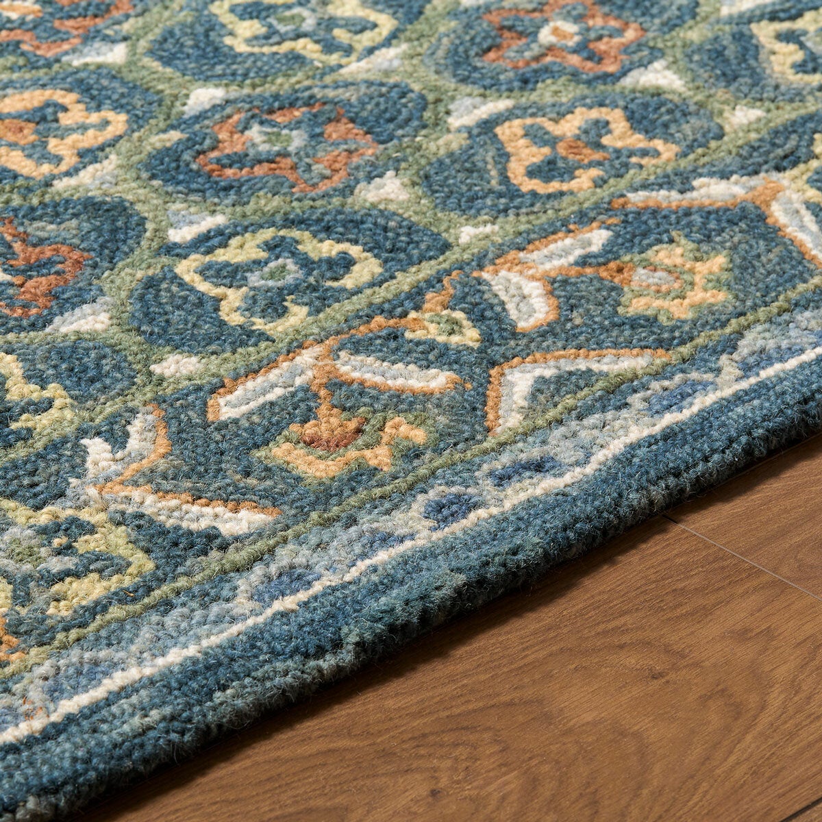 Livabliss Fairfax Blue Wool Rug, in 2 Sizes Livabliss Fairfax Blue Wool Rug, in 2 Sizes