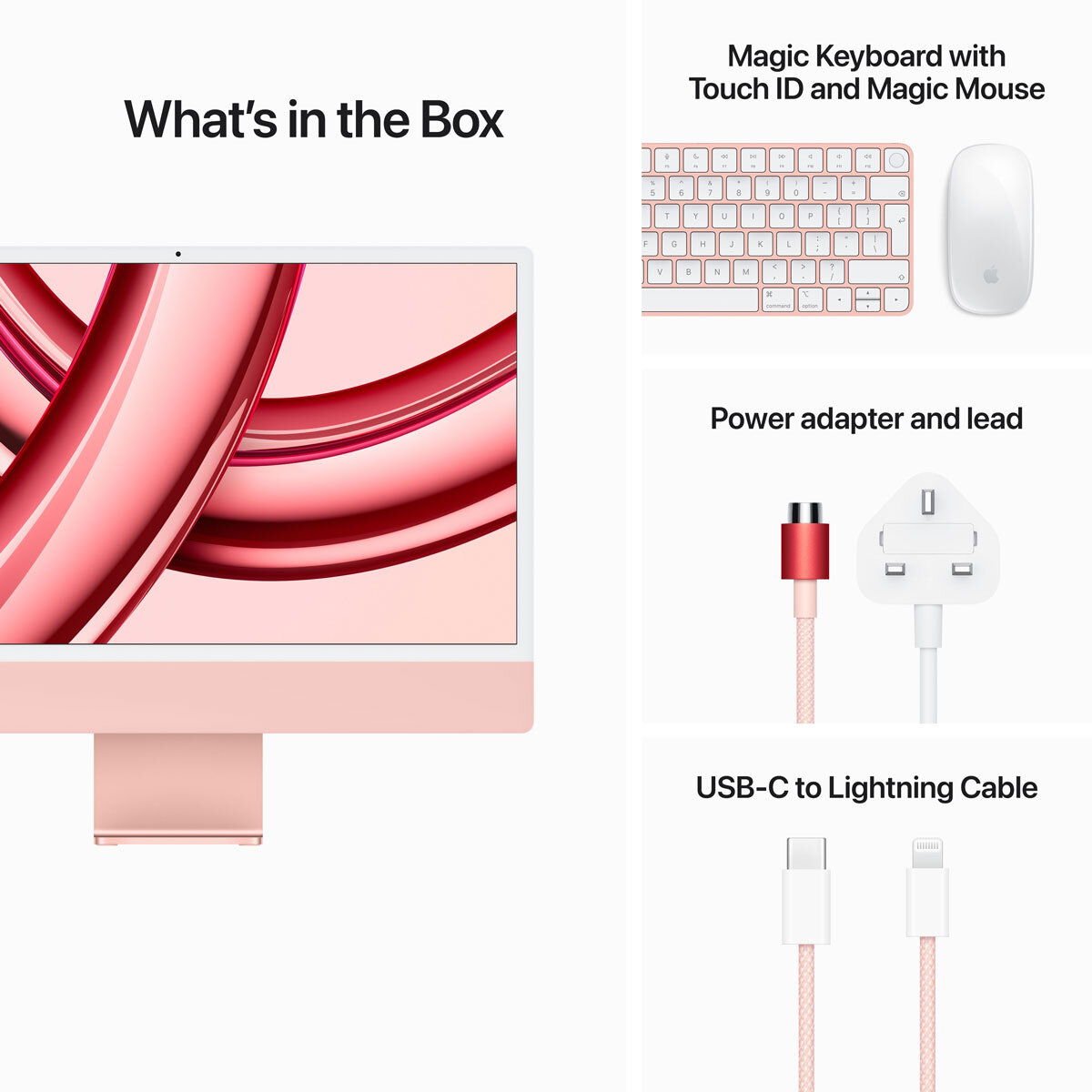 Buy Apple iMac 2023, M3, 8GB RAM, 256GB SSD, 24 Inch 10C GPU, in Pink at costco.co.uk