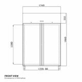 Contender RUS009 Commercial 1200L Double Door Fridge, D Rated in Stainless Steel