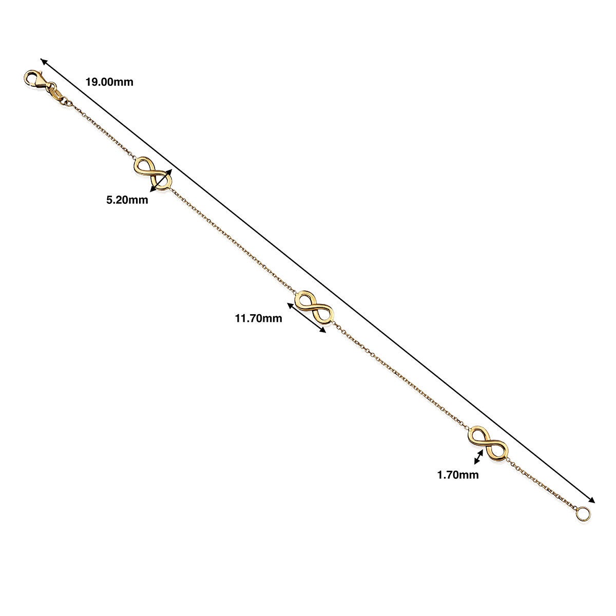 14ct Yellow Gold Infinity Bracelet 14ct Yellow Gold Infinity Bracelet