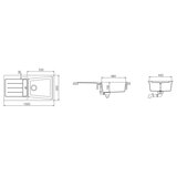 Rangemaster Mica Composite Granite Single Bowl Kitchen Sink in 3 Colours