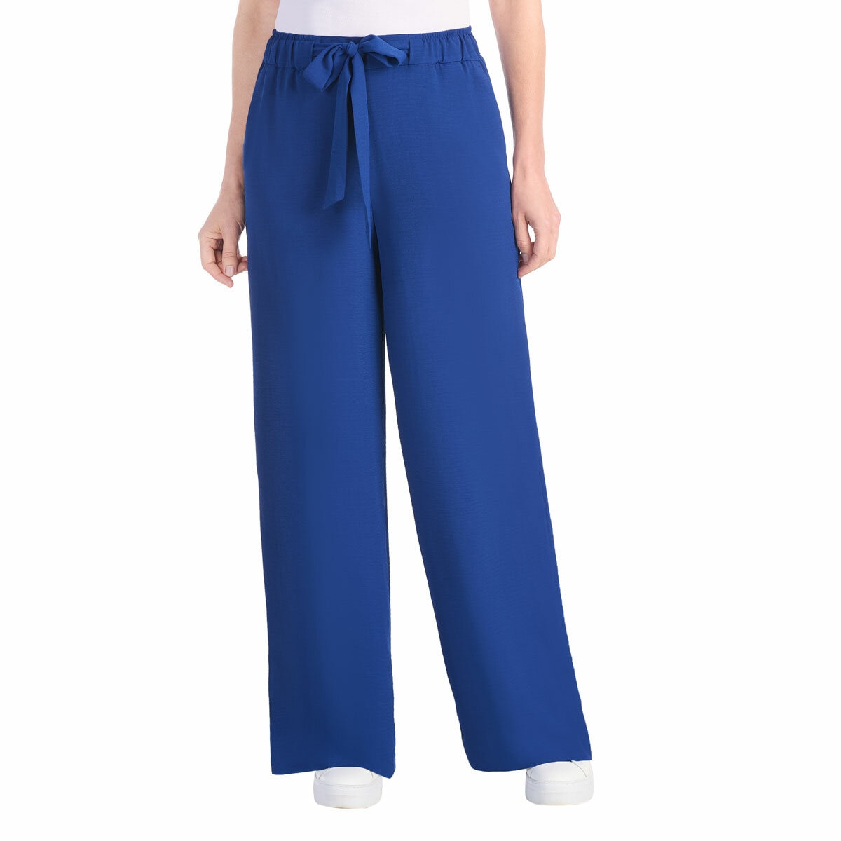 Hilary Radley Crinkle Wide Leg Pant in Blue