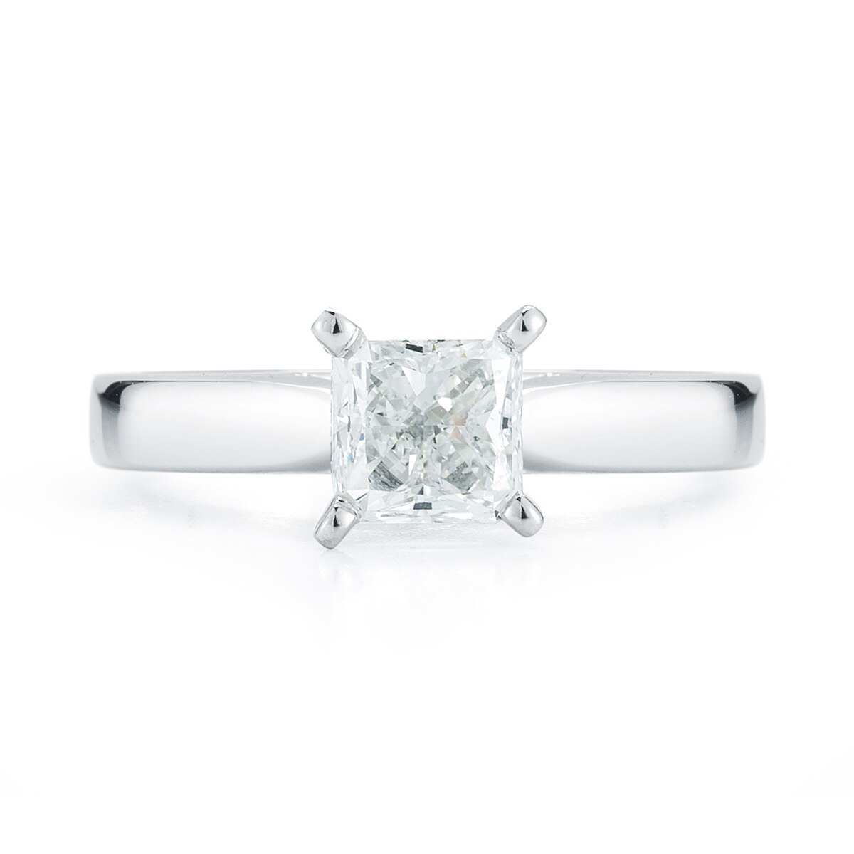 1.0ct Princess Cut Diamond Solitaire Ring, Platinum