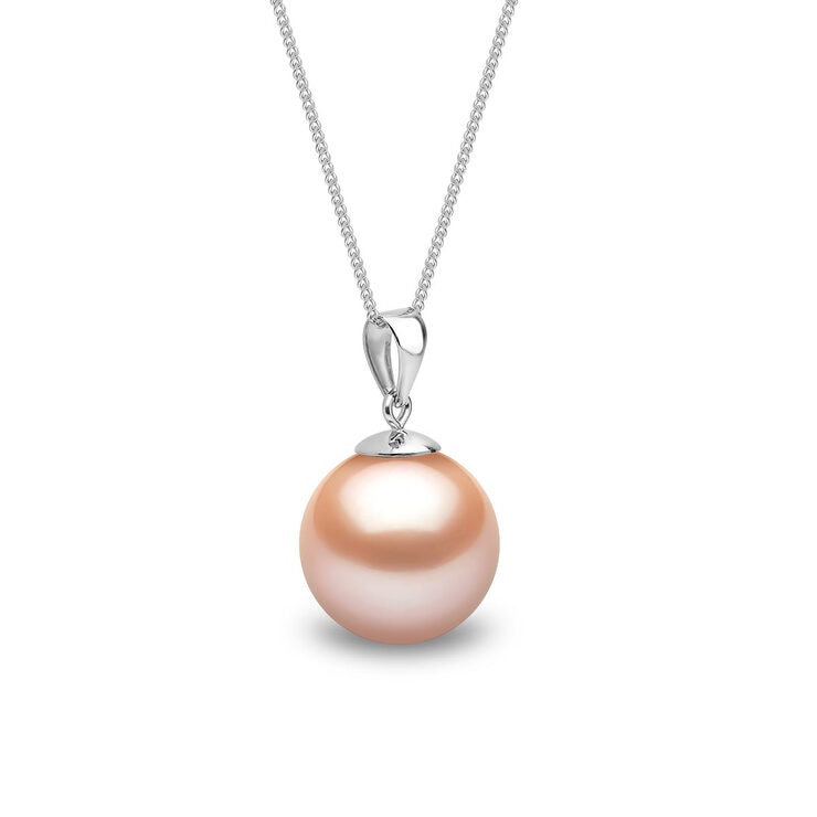 Freshwater Peach Pendant, 18ct White Gold Freshwater Peach Pendant, 18ct White Gold