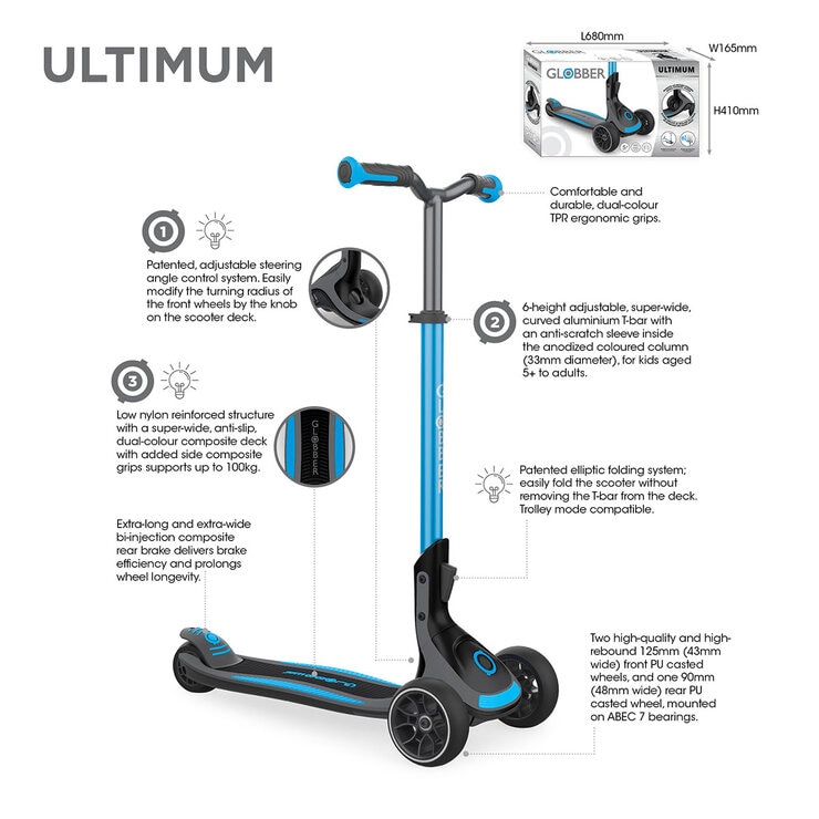 Buy Globber Ultimum Scooter in Sky Blue KSP Image at Costco.co.uk