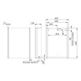 Line drawing of cabinet wih dimensions