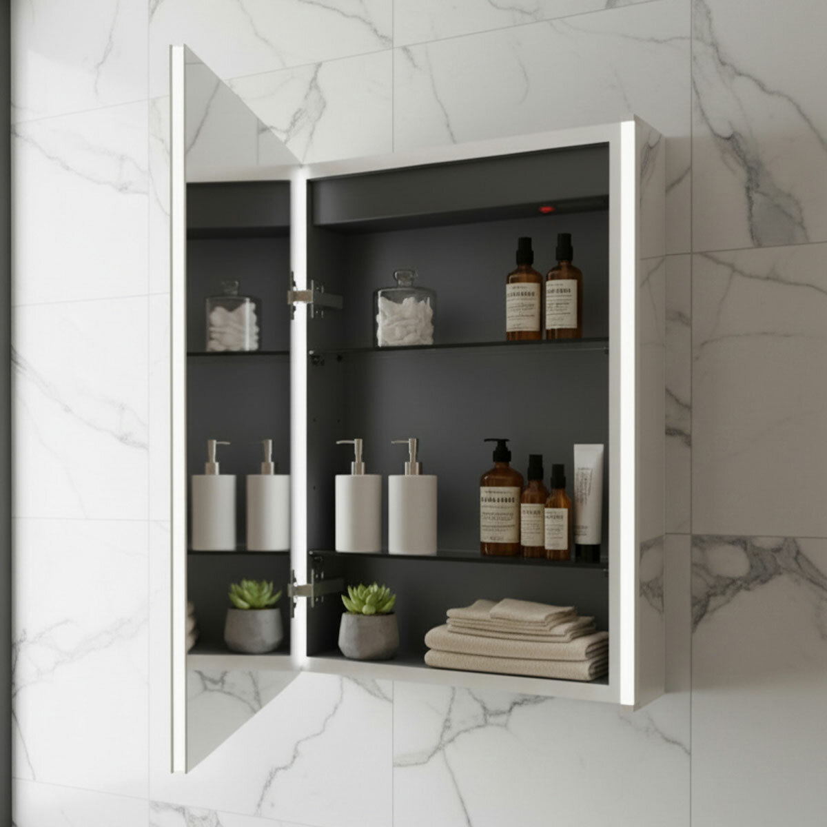 Tavistock Deco 1 Door Mirrored Bathroom Cabinet 500 x 650mm