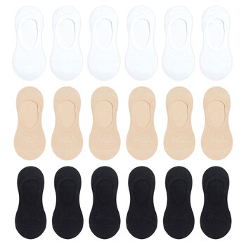 Pringle Women's 2 x 3 Pack Invisible Socks in 3 Colours and Size 4-8