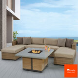 Agio Westwood 4 Piece Woven Sectional Fire Set 