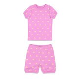 Pekkle Summer Pyjama 4 Piece Set in Rainbow & Cereal, 5 Years