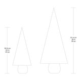 3ft (90cm) Silver Glitter Potted Trees with LED Lights- Set of 2