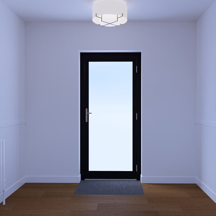 Dortech Richmond Aluminium Front Door with Lever Handle: Maximum H 2400 x W 1300mm, Available in 2 Colours