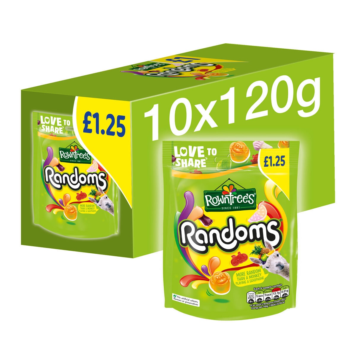 Rowntrees Randoms PMP £1.25, 10 x 120g