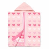 Kids Bath Hooded Towel in Hearts, 69 x 127 cm