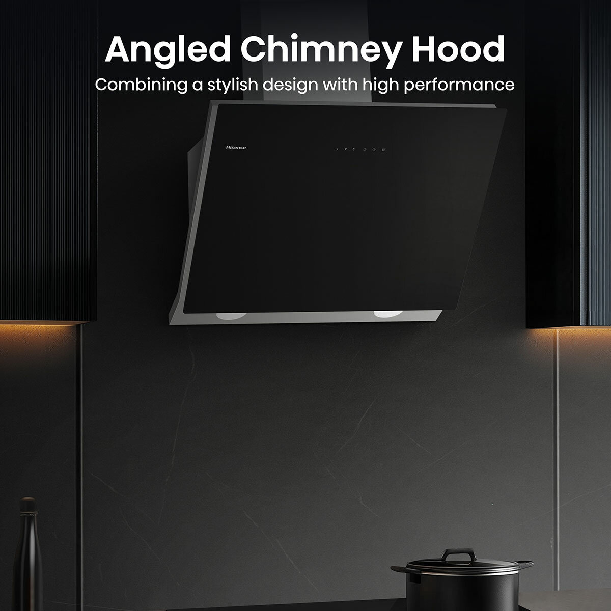 Hisense CH6IN14BXBUK 60cm Chimney Cooker Hood, A Rated in Black