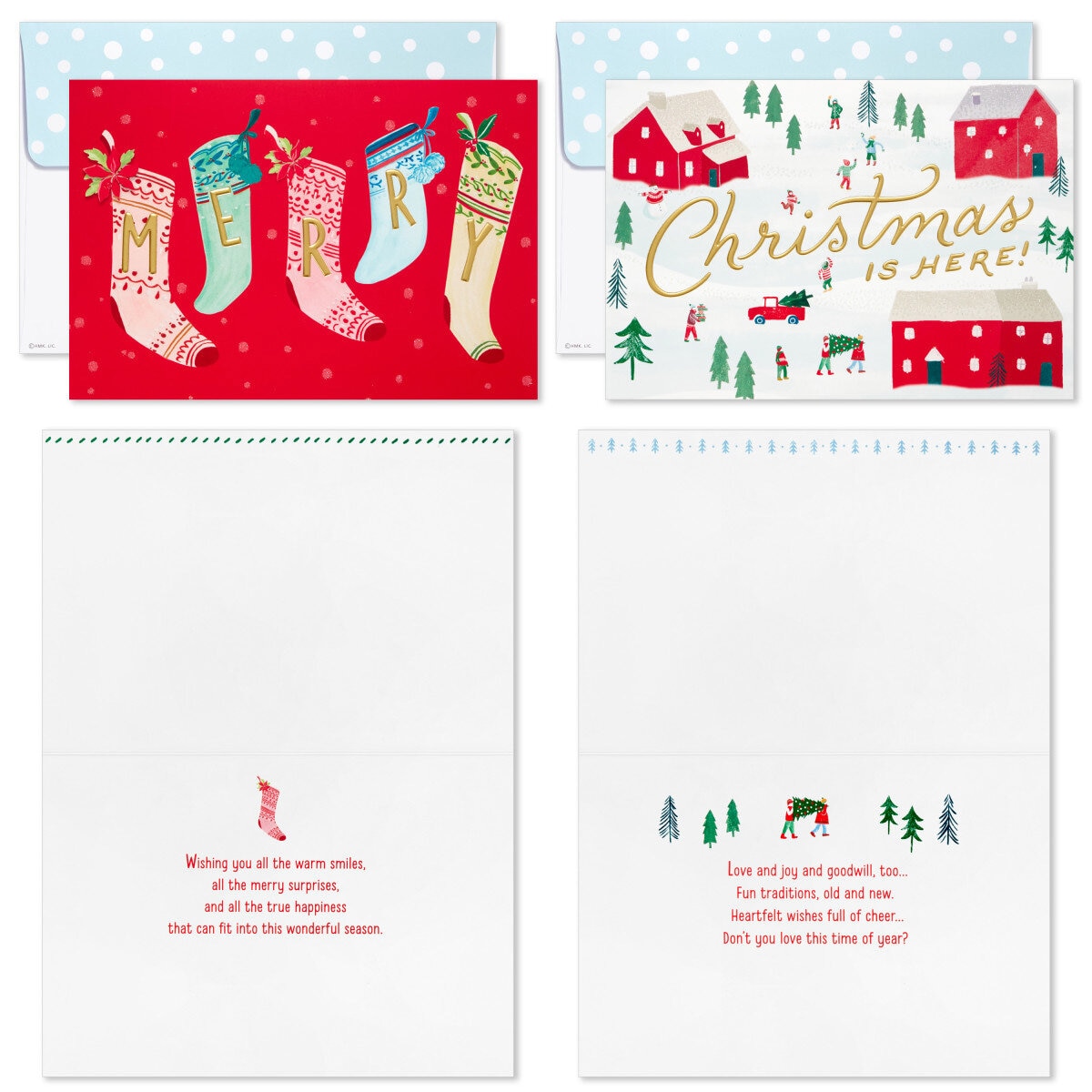 Hallmark Hand Crafted Christmas Card Assortment: Deck The Halls - 40 Pack Hallmark Hand Crafted Christmas Card Assortment: Deck The Halls - 40 Pack