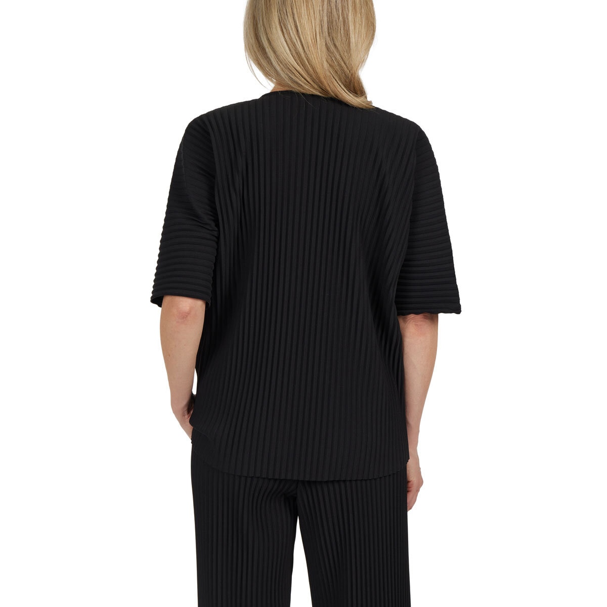 Teddi Rose Ladies Plisse Top in Black