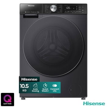 Hisense WF5S1045BB, 12kg 1400rpm Washing Machine, A Rated in Black