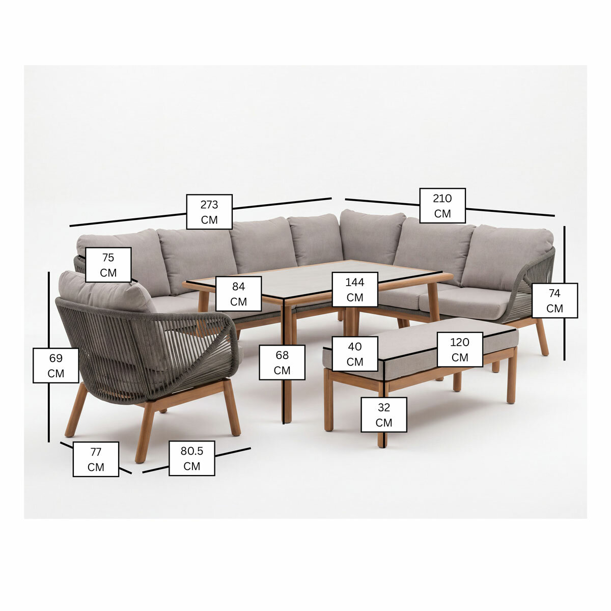 Bramblecrest Helsinki 4 Piece L-Shaped Patio Dining Set Bramblecrest Helsinki 4 Piece L-Shaped Patio Dining Set