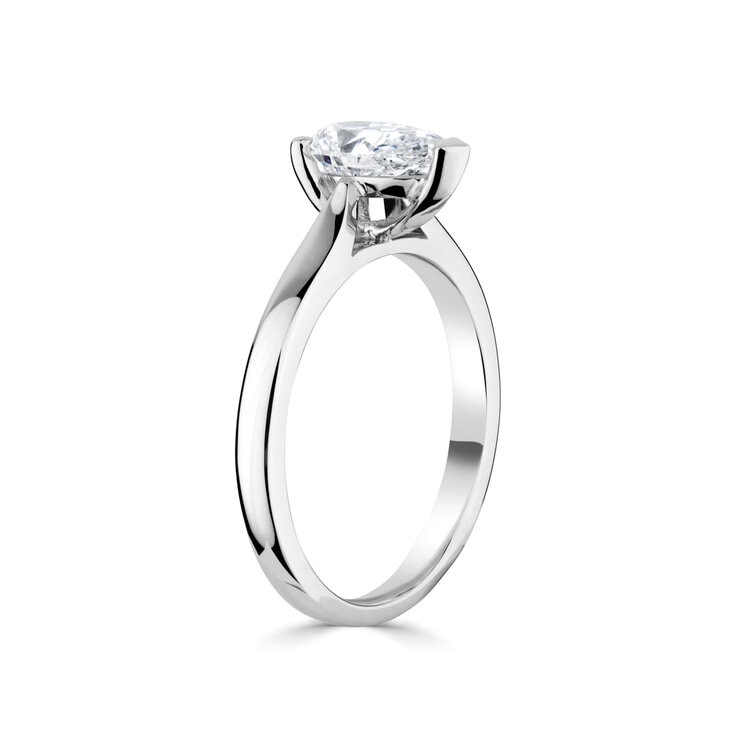 1.00ct Pear Cut Diamond Solitaire Ring, Platinum