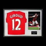 Olivier Giroud Signed Framed Arsenal Football Shirt including 1 Photo in 2 Options: White or Black