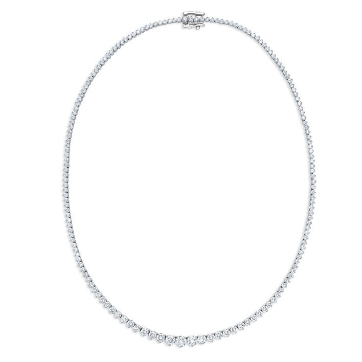 10ctw Diamond Tennis Necklace, 14ct White Gold 10ctw Diamond Tennis Necklace, 14ct White Gold