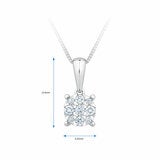 0.15ctw Round Brilliant Cut Diamond Cluster Pendant, 14ct White Gold 0.15ctw Round Brilliant Cut Diamond Cluster Pendant, 14ct White Gold