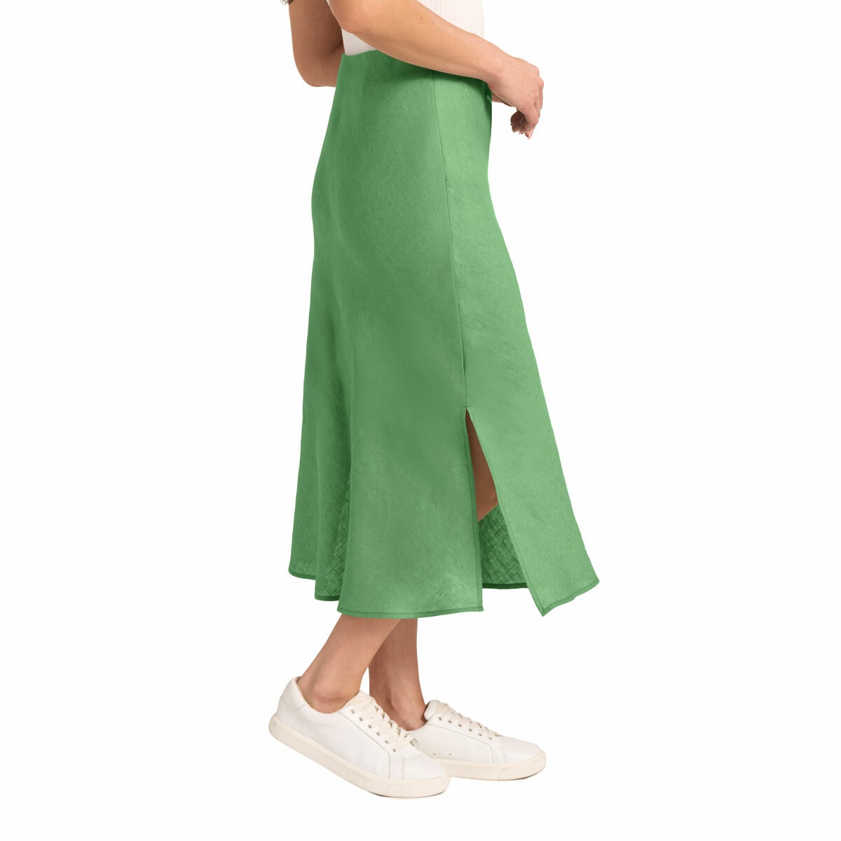 Matty M Women's Linen Skirt in Green
