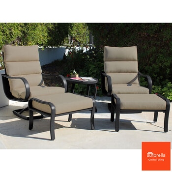 Pacific Casual Hampshire 5 Piece Swivel Rocker Set